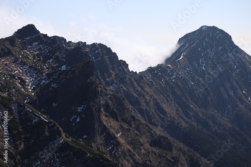 landscape in the mountain ridge, Akadake mountain, Yatsugatake, Nagano, Japan