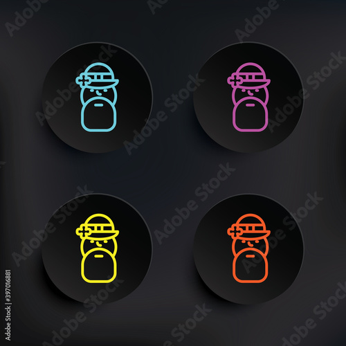 God dark badge color set icon. Simple thin line, outline vector of mythology icons for ui and ux, website or mobile application
