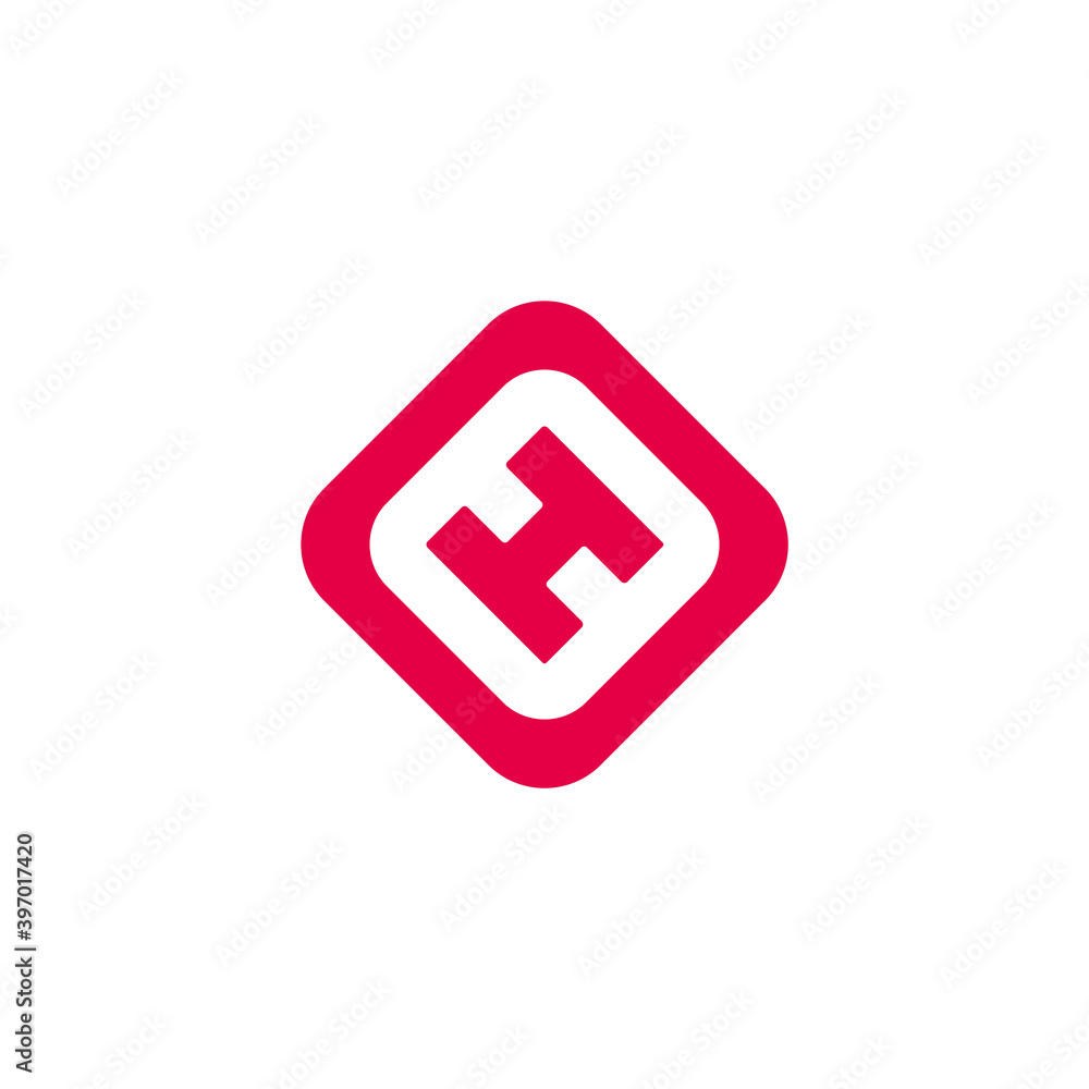 letter h square abstract geometric simple logo vector letter h square abstract geometric simple logo vector
