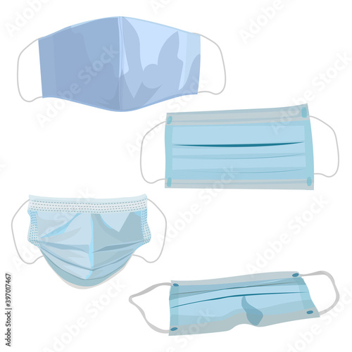 Coronavirus prevention medical surgical masks corona virus protection. Vector illustration.