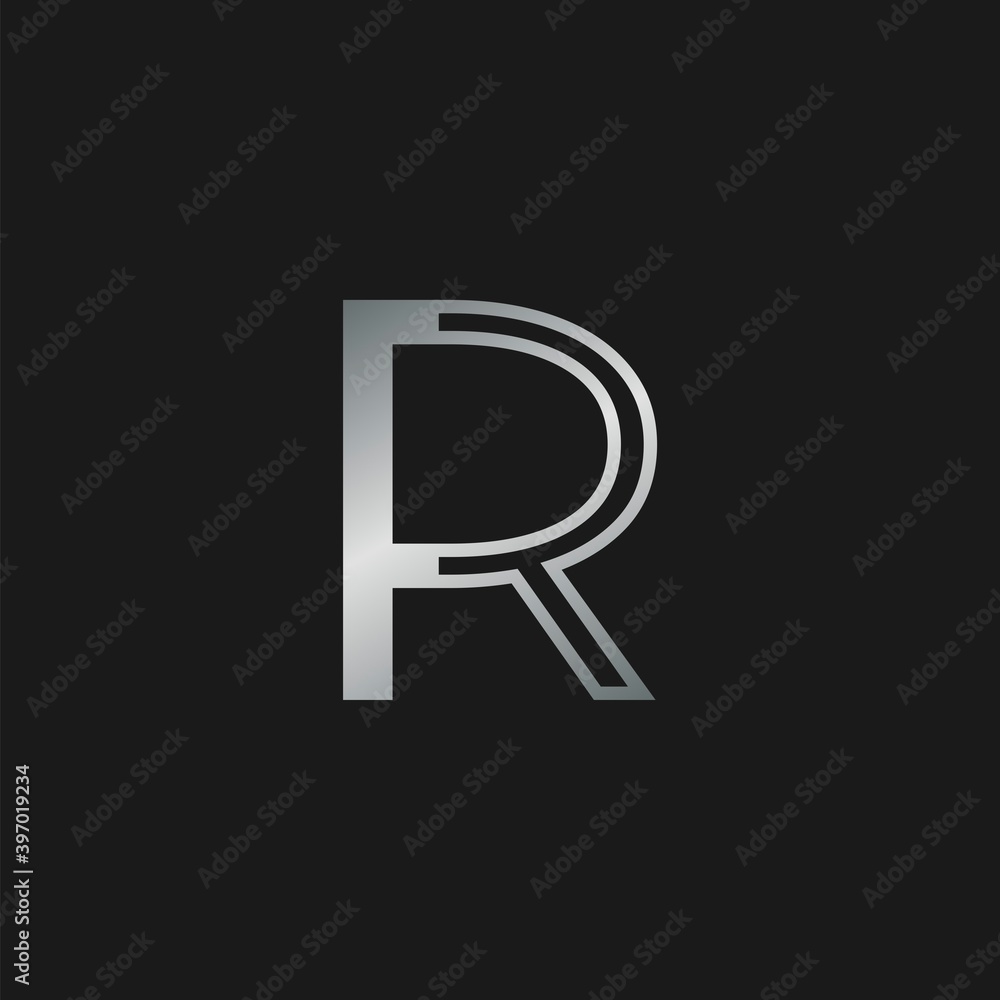 Initial Letter R logo icon. Vector design concept abstract classy letter with silver color. Initial Letter R logo icon. Vector design concept abstract classy letter with silver color.