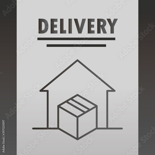 delivery cardboard parcel box on floor near door