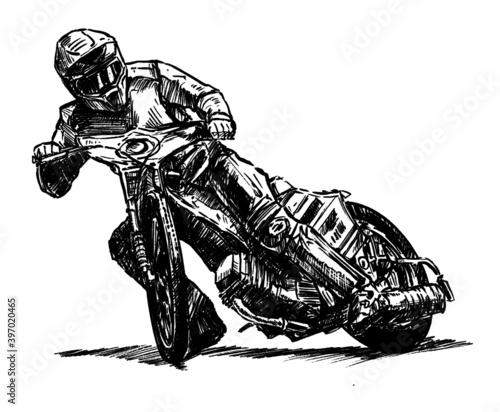 hand draw of motocross racing 