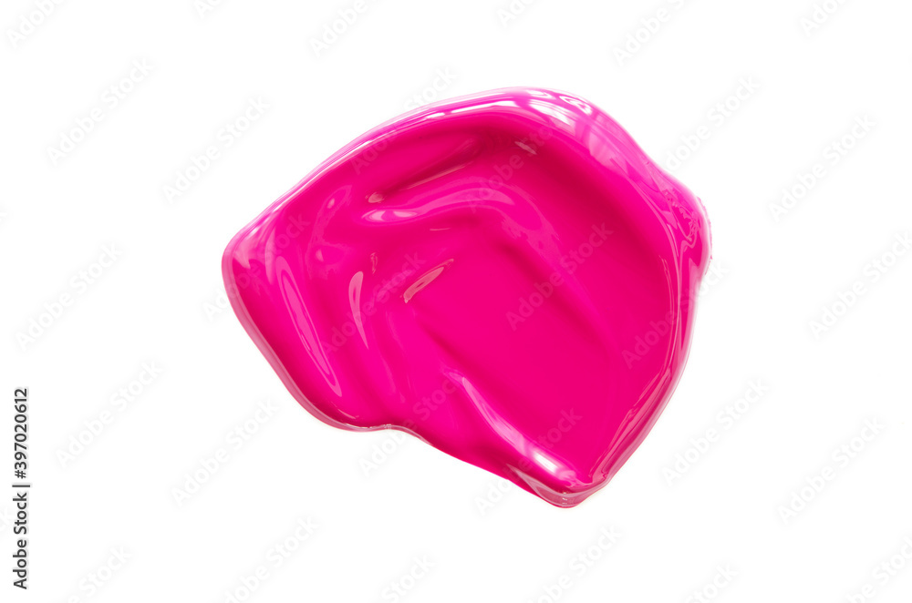 Smear and texture of pink lipstick or acrylic paint isolated on white background. - Image Smear and texture of pink lipstick or acrylic paint isolated on white background. - Image