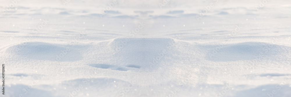 Background of soft blue snow hills. Composition of nature.