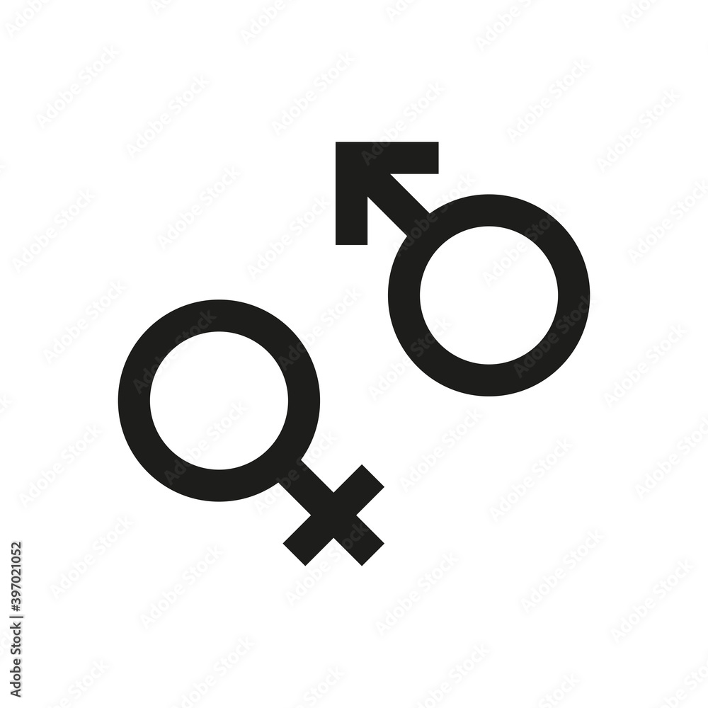 Male and female symbols. Simple vector illustration on a white background Male and female symbols. Simple vector illustration on a white background