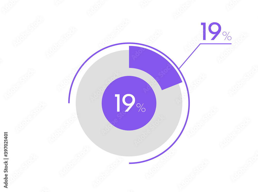 19 percent pie chart. Business pie chart circle graph 19%, Can be used for chart, graph, data visualization, web design 19 percent pie chart. Business pie chart circle graph 19%, Can be used for chart, graph, data visualization, web design