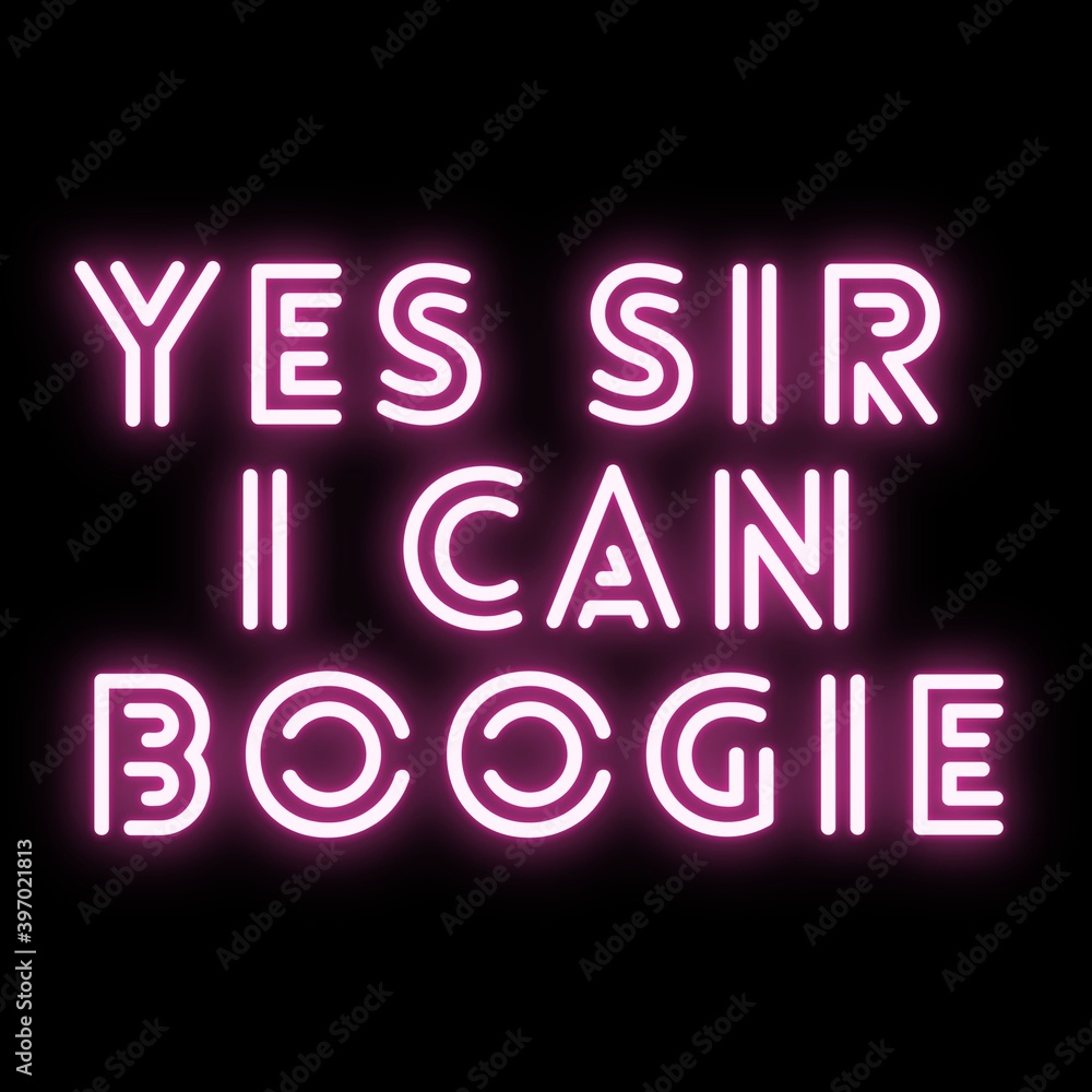 yes sir i can boogie.typography t-shirt design on black background. Lettering quote illustration yes sir i can boogie.typography t-shirt design on black background. Lettering quote illustration