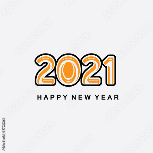 2021 new year icon vector illustration design template.Design for banner, greeting cards, brochure or print. Vector illustration. Isolated on white background.