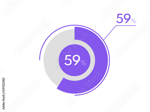 59 percent pie chart. Business pie chart circle graph 59%, Can be used for chart, graph, data visualization, web design