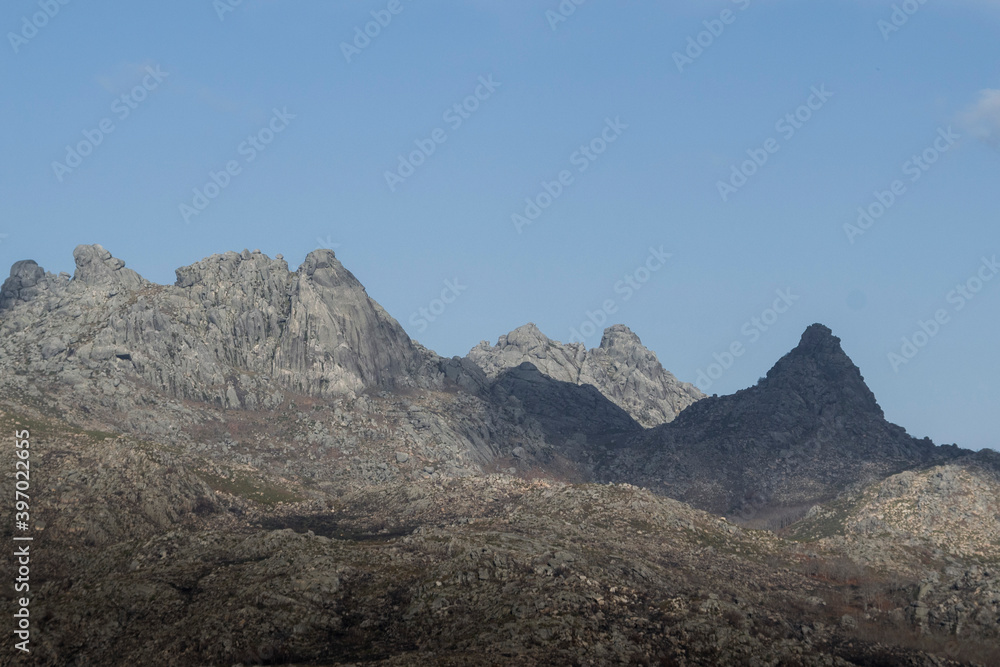 Rocky and sharp mountain peaks