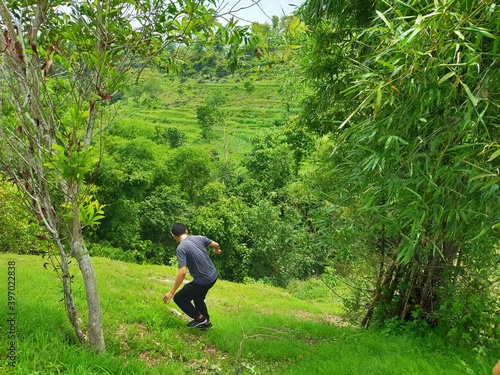 person in the woods