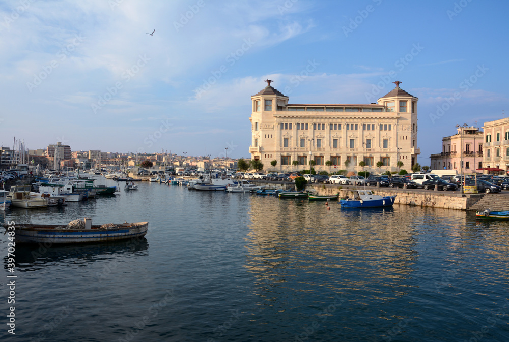 The dock of Syracuse is a port and market area that connects the city with the Ortigia peninsula.