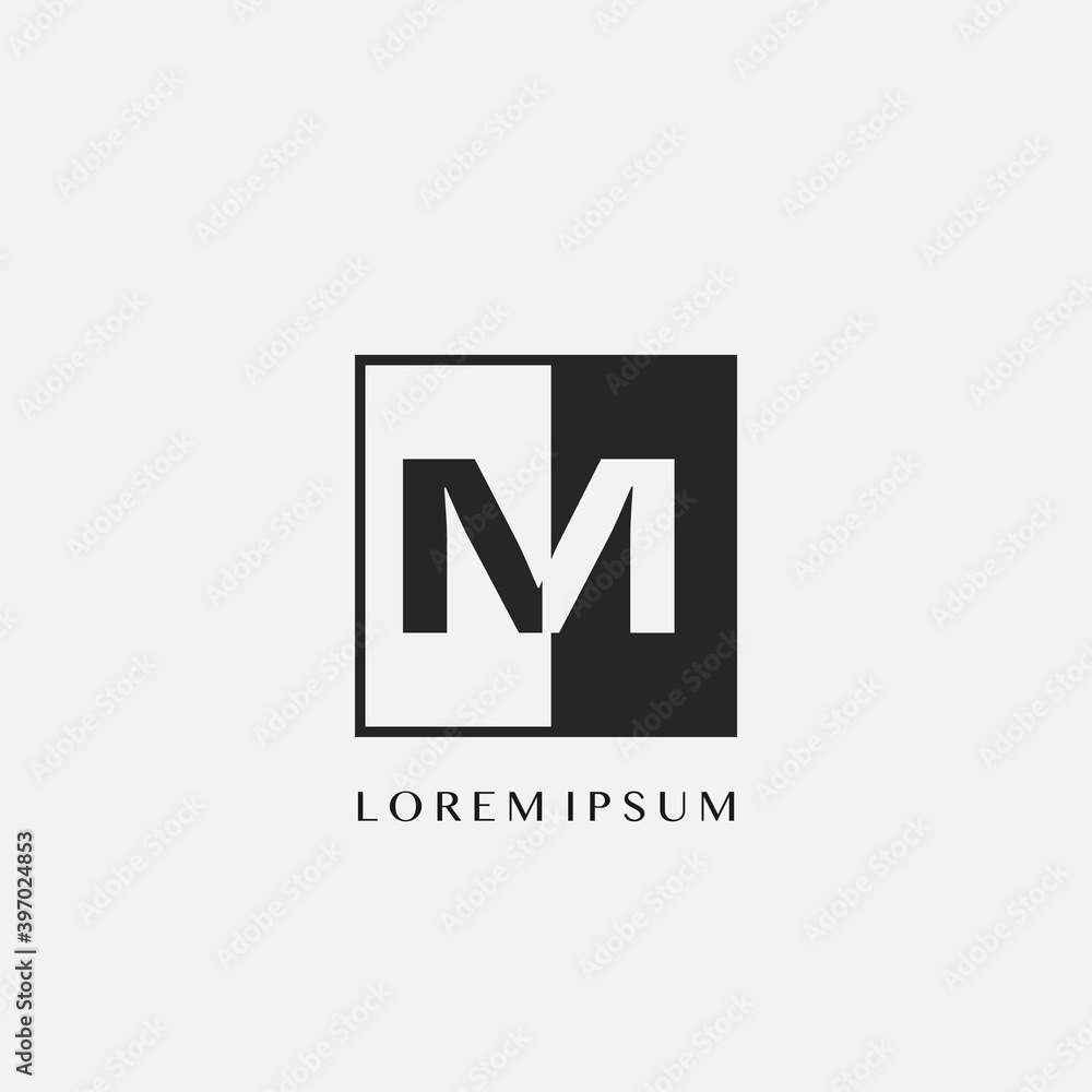 Simple Letter M Square Polygon Geometric logo. Simple Letter M Square Polygon Geometric logo.