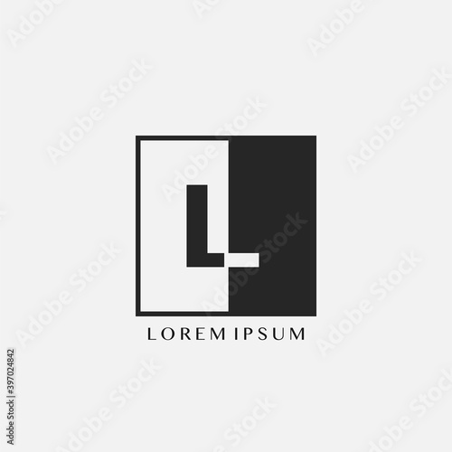 Simple Letter L Square Polygon Geometric logo.