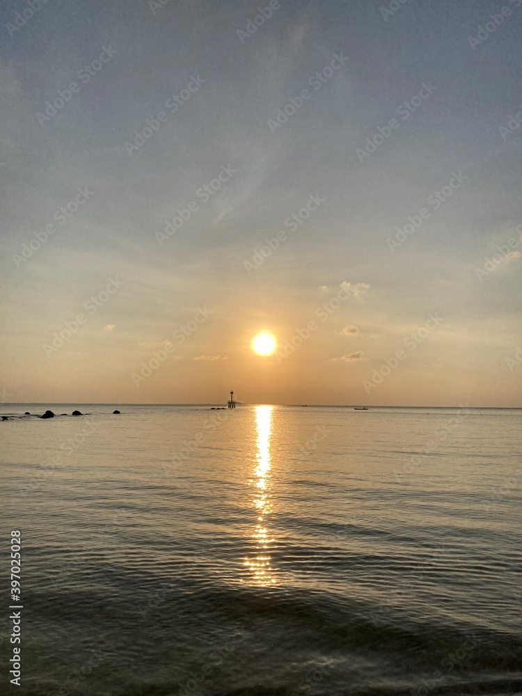 Beginning of sunset on koh phangan in thailand Beginning of sunset on koh phangan in thailand
