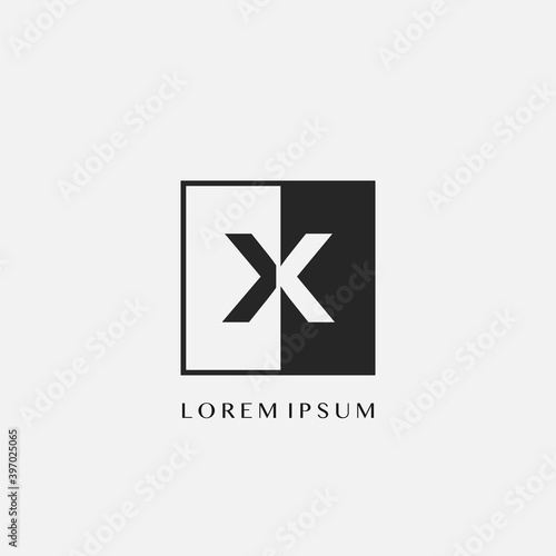 Simple Letter X Square Polygon Geometric logo.