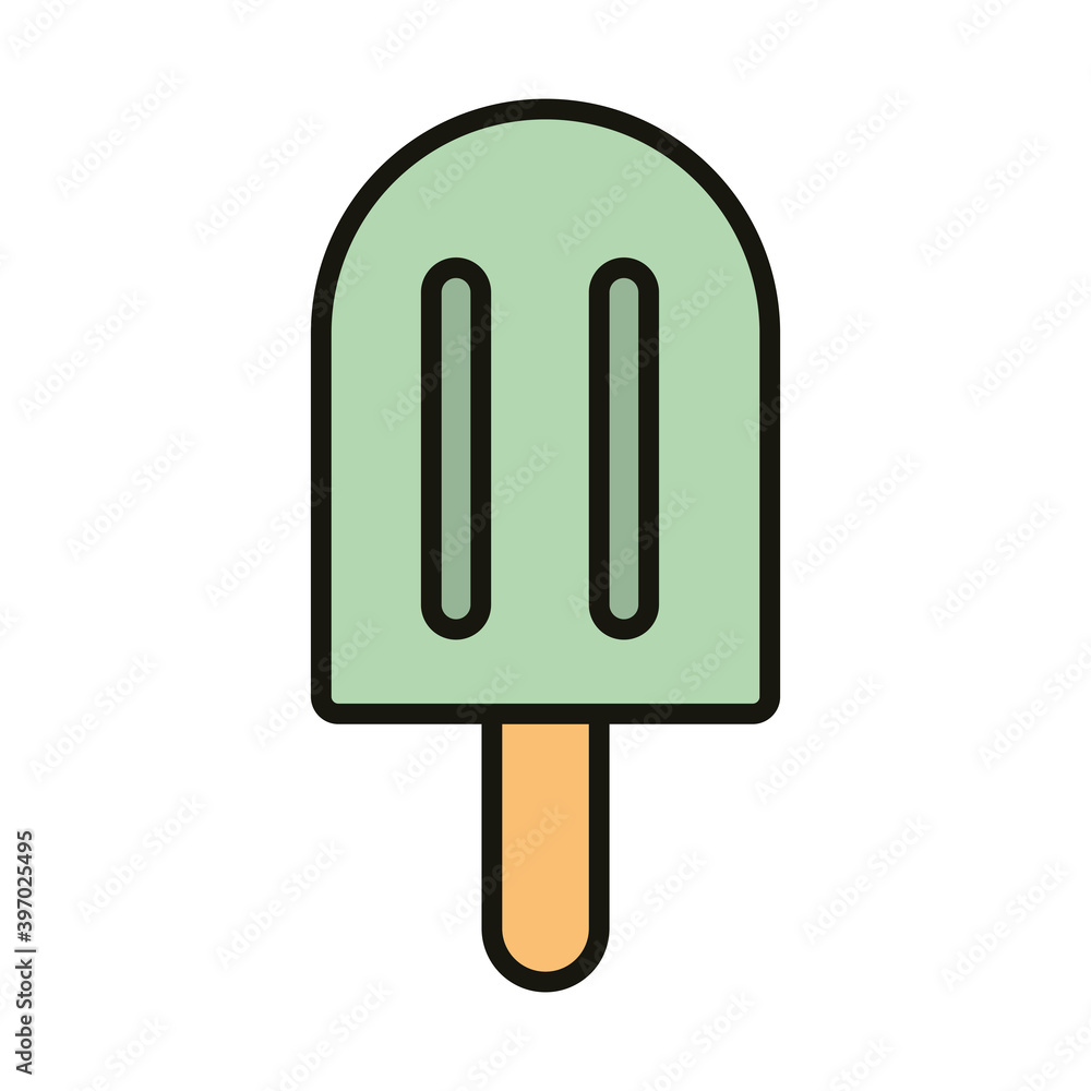ice cream in stick celebration party, line and fill style ice cream in stick celebration party, line and fill style