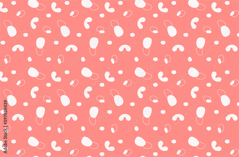 Peachy seamless pattern. Orange-peach background with abstract white dots vector