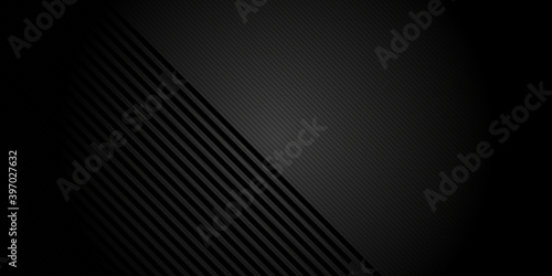 Black abstract background with metal texture and lines. Vector illustration design for business presentation, banner, cover, web, flyer, card, poster, game, texture, slide, magazine, and powerpoint.