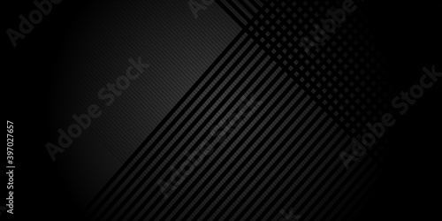 Black abstract background with metal texture and lines. Vector illustration design for business presentation, banner, cover, web, flyer, card, poster, game, texture, slide, magazine, and powerpoint.