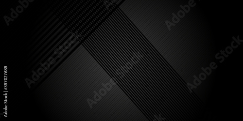 Black abstract background with metal texture and lines. Vector illustration design for business presentation, banner, cover, web, flyer, card, poster, game, texture, slide, magazine, and powerpoint.
