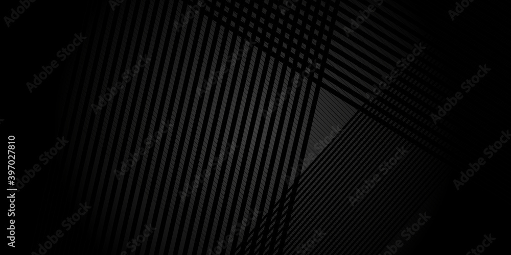 Naklejka premium Black abstract background with metal texture and lines. Vector illustration design for business presentation, banner, cover, web, flyer, card, poster, game, texture, slide, magazine, and powerpoint.