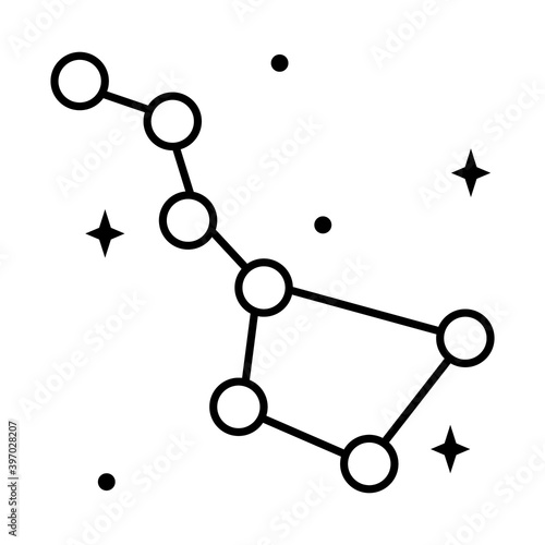 big dipper constellation icon, line style