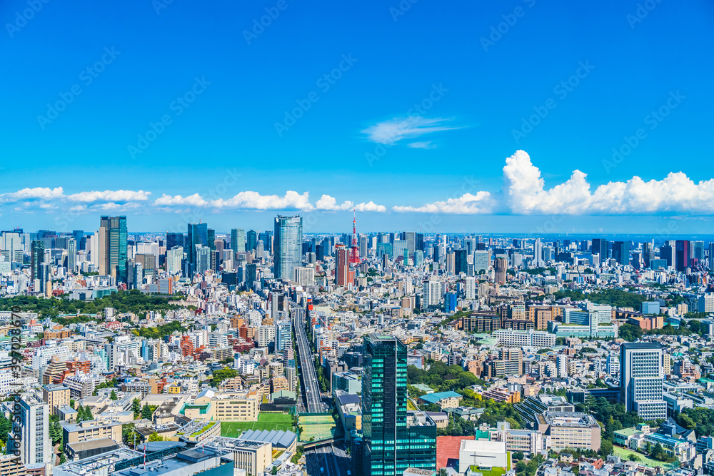 Fototapeta premium 東京の街並み(広告スペースあり)