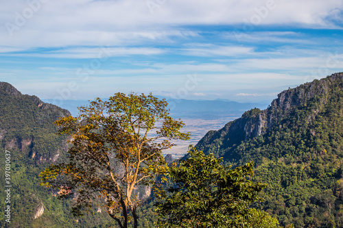 Doi Nang Non, border mountains between Thailand and Myanmar