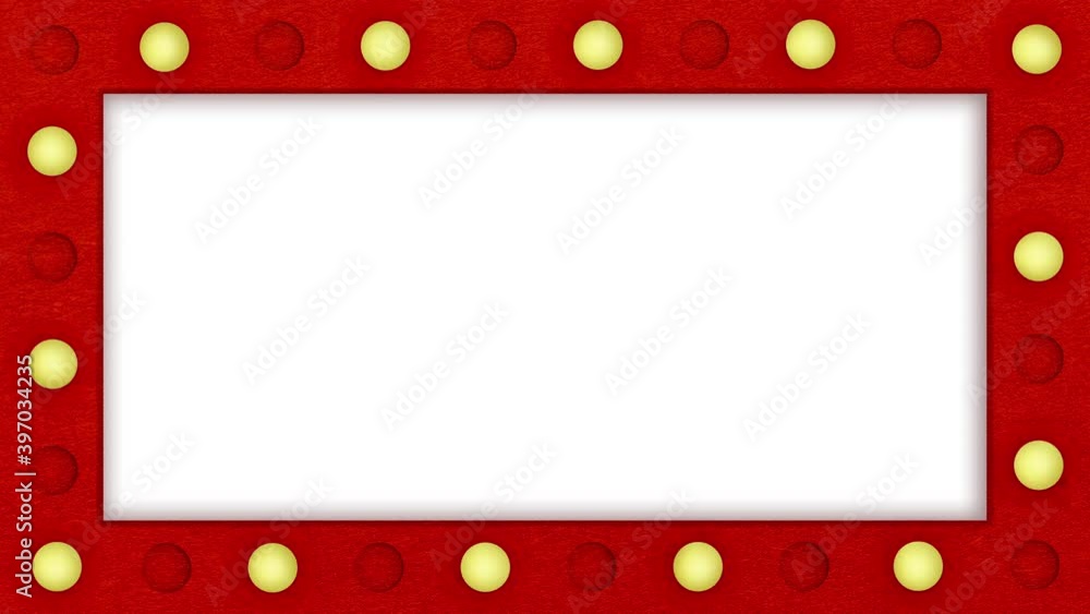 Red Border Flash Animated red border frame with flashing yellow lights, on white and ...