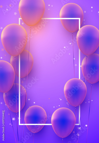 Wallpaper Mural Vertical frame with blue and violet gradient balloons. Torontodigital.ca