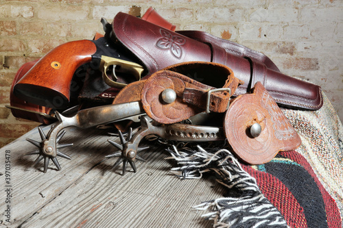 revolver and spurs