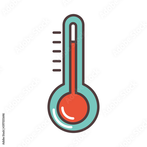 thermometer temperature weather or climate line and fill style