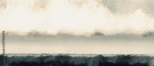 fog and the sea. Abstract colored surface is reminiscent of clouds, sky, fog or haze in Romantic painting