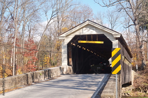 Rapps Covered Bridge in the Fall photo