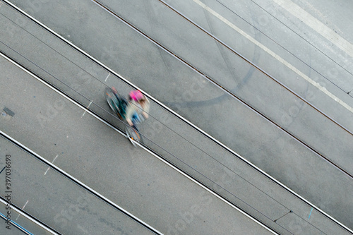 Cyclist from above