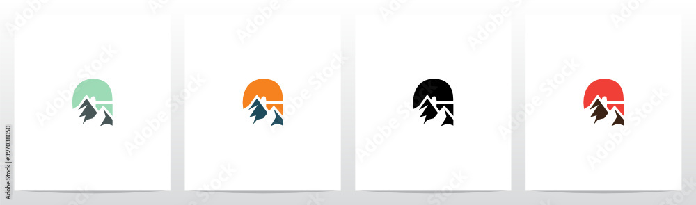 Fotografie Mountain On Letter Logo Design G