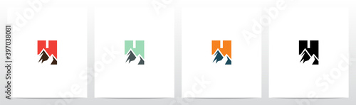 Mountain On Letter Logo Design H