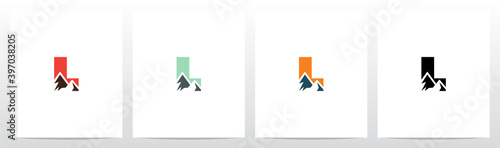 Mountain On Letter Logo Design L