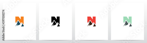 Mountain On Letter Logo Design N