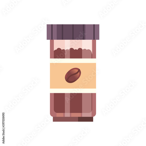 coffee granulated beans jar vector design