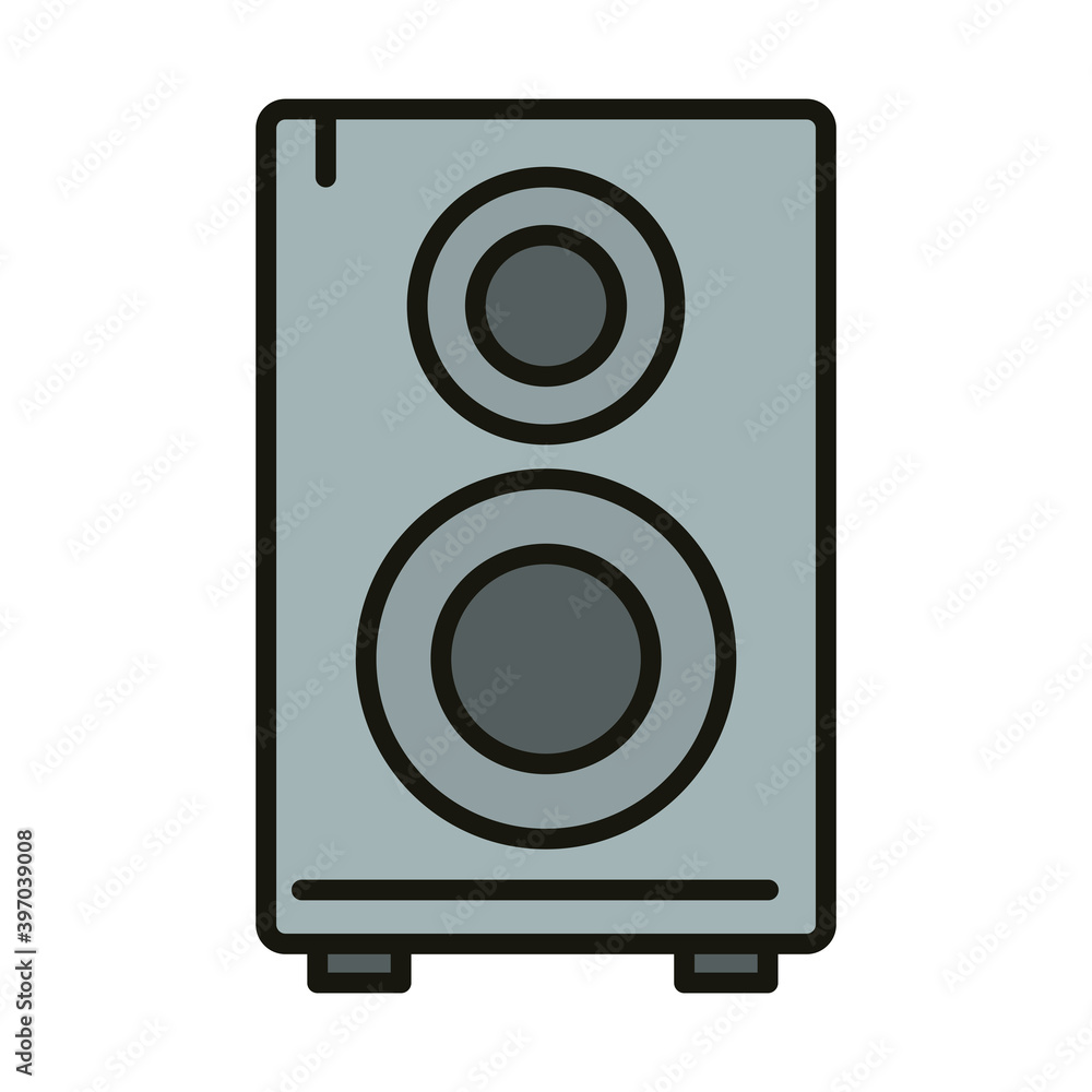 music speaker sound audio celebration party, line and fill style music speaker sound audio celebration party, line and fill style