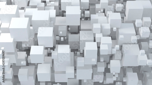 Abstract white cubic background