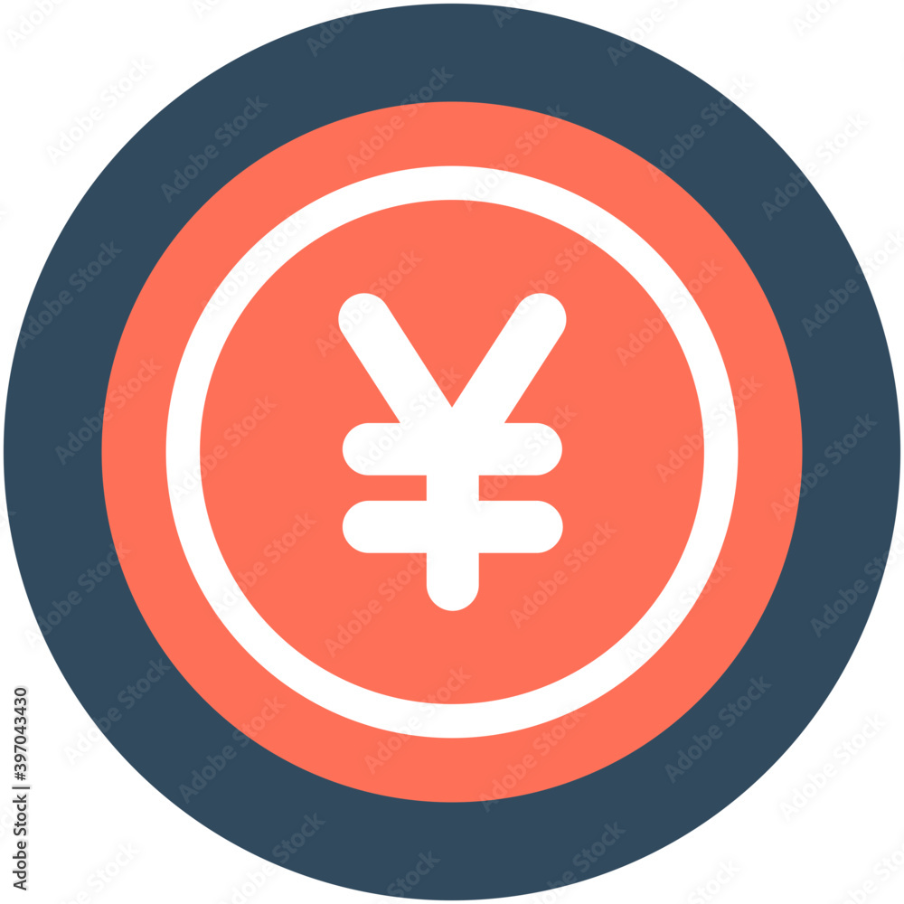 Fototapeta premium Yen Flat vector Icon 