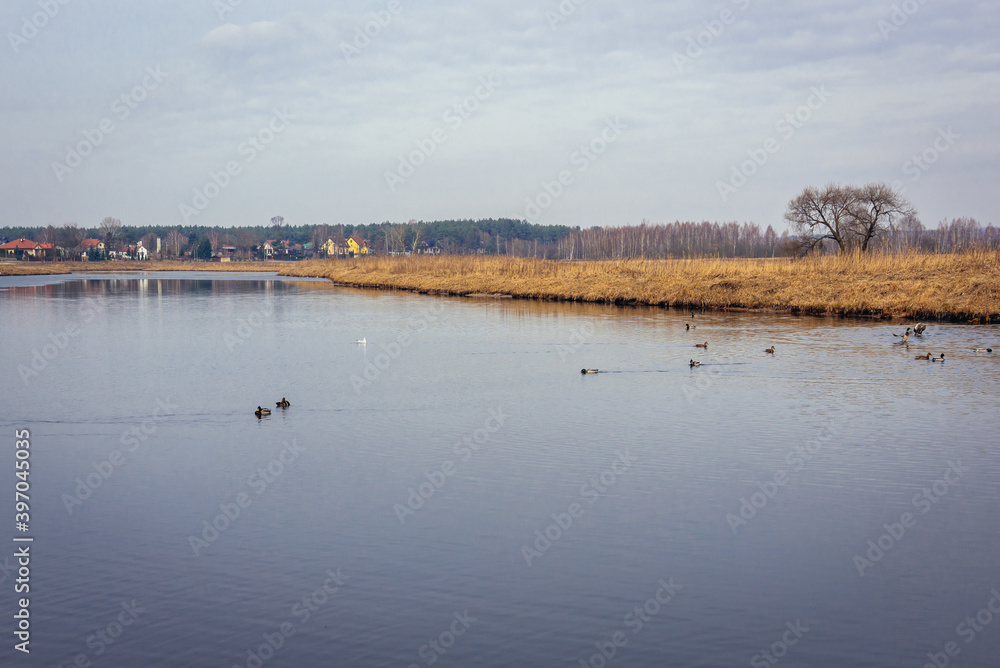 Lake in Wieliszew, small town in Mazovia Province of Poland