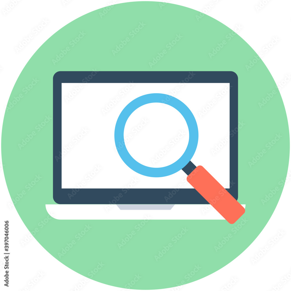 Search Laptop Vector Icon Search Laptop Vector Icon