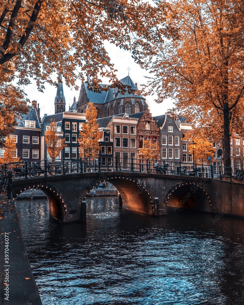 Fototapeta premium Autumn Vibes in Amsterdam City - Holland