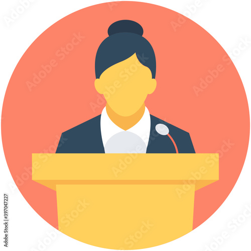 
Speech Flat Vector Icon
