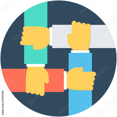  Collaboration Hands Flat Vector Icon 